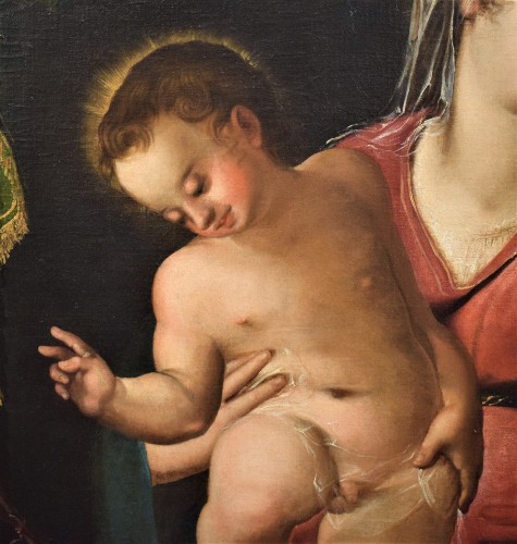 Vierge à l'Enfant et St. Jean Baptiste - Renaissance Italienne fin XVIe siècle - Renaissance